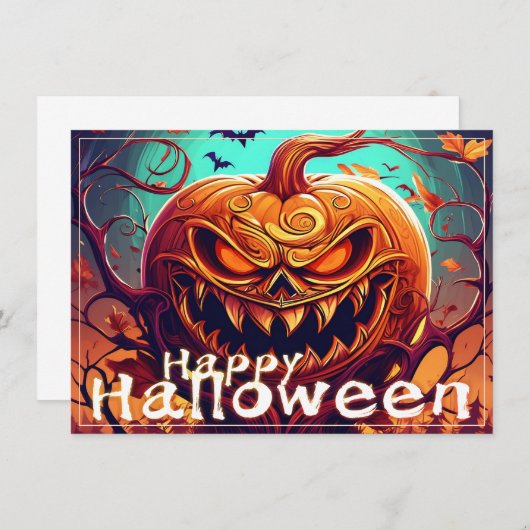 Beängstigender Blick Orange Pumpkin mit Gesichtsau (Vorne/Hinten)