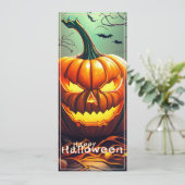Beängstigender Blick Orange Pumpkin mit Gesichtsau (Stehend Vorderseite)