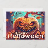 Beängstigender Blick Orange Pumpkin mit Gesichtsau (Vorderseite)