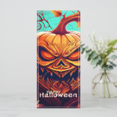 Beängstigender Blick Orange Pumpkin mit Gesichtsau (Stehend Vorderseite)