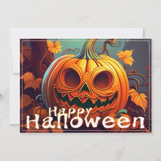 Beängstigender Blick Orange Pumpkin mit Gesichtsau (Vorderseite)