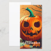 Beängstigender Blick Orange Pumpkin mit Gesichtsau (Vorne/Hinten)