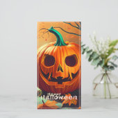 Beängstigender Blick Orange Pumpkin mit Gesichtsau (Stehend Vorderseite)