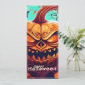 Beängstigender Blick Orange Pumpkin mit Gesichtsau (Stehend Vorderseite)