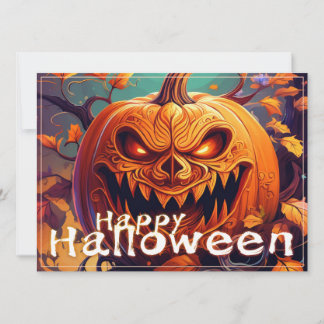 Beängstigender Blick Orange Pumpkin mit Gesichtsau