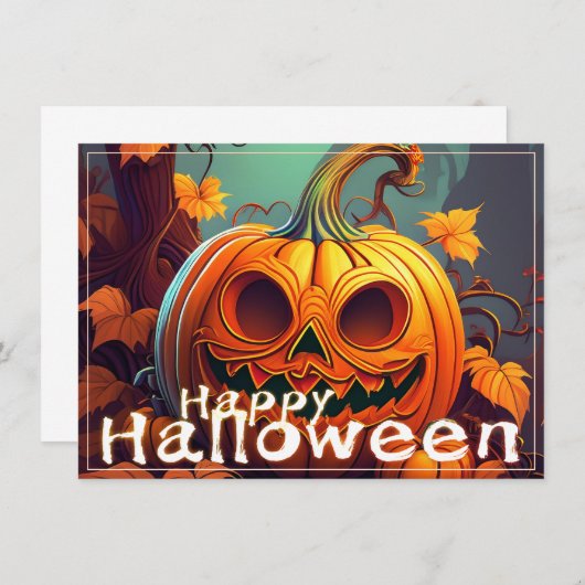 Beängstigender Blick Orange Pumpkin mit Gesichtsau (Vorne/Hinten)