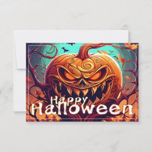 Beängstigender Blick Orange Pumpkin mit Gesichtsau (Vorderseite)