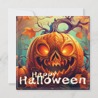 Beängstigender Blick Orange Pumpkin mit Gesichtsau