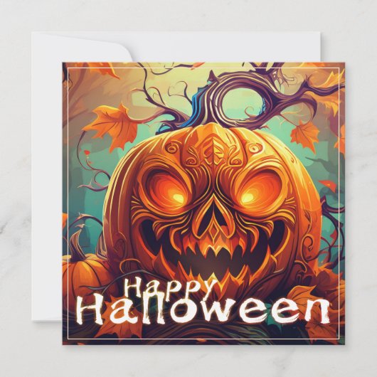 Beängstigender Blick Orange Pumpkin mit Gesichtsau (Vorderseite)