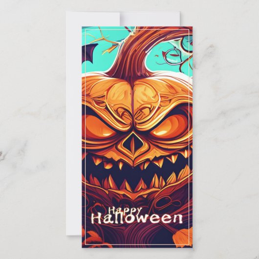 Beängstigender Blick Orange Pumpkin mit Gesichtsau (Vorderseite)