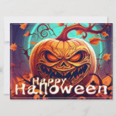 Beängstigender Blick Orange Pumpkin mit Gesichtsau (Vorderseite)