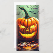 Beängstigender Blick Orange Pumpkin mit Gesichtsau (Vorne/Hinten)