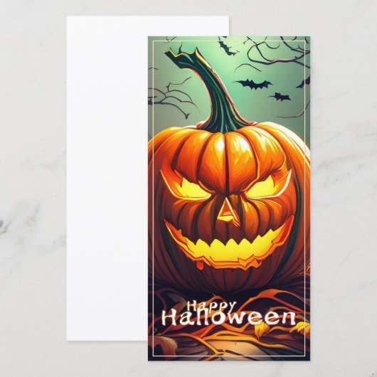 Beängstigender Blick Orange Pumpkin mit Gesichtsau (Vorne/Hinten)