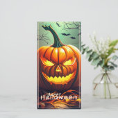 Beängstigender Blick Orange Pumpkin mit Gesichtsau (Stehend Vorderseite)