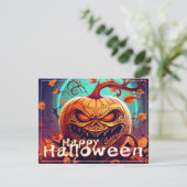 Beängstigender Blick Orange Pumpkin mit Gesichtsau (Stehend Vorderseite)