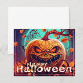 Beängstigender Blick Orange Pumpkin mit Gesichtsau (Vorne/Hinten)