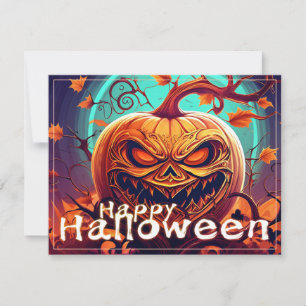 Beängstigender Blick Orange Pumpkin mit Gesichtsau