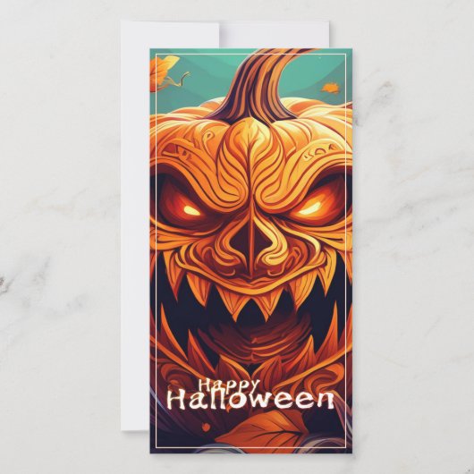Beängstigender Blick Orange Pumpkin mit Gesichtsau (Vorderseite)