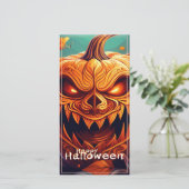 Beängstigender Blick Orange Pumpkin mit Gesichtsau (Stehend Vorderseite)