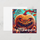 Beängstigender Blick Orange Pumpkin mit Gesichtsau (Vorne/Hinten)