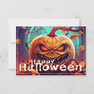 Beängstigender Blick Orange Pumpkin mit Gesichtsau