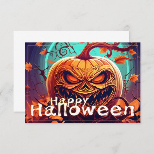 Beängstigender Blick Orange Pumpkin mit Gesichtsau (Vorne/Hinten)