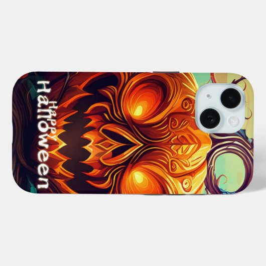 Beängstigender Blick Orange Pumpkin mit Gesichtsau Case-Mate iPhone Hülle (Rückseite (Horizontal))
