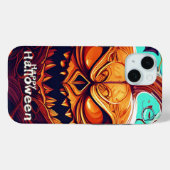 Beängstigender Blick Orange Pumpkin mit Gesichtsau Case-Mate iPhone Hülle (Rückseite (Horizontal))