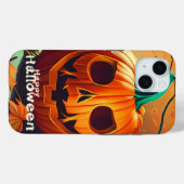 Beängstigender Blick Orange Pumpkin mit Gesichtsau Case-Mate iPhone Hülle (Rückseite (Horizontal))