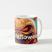 Beängstigender Blick Orange Pumpkin mit Gesichtsau Kaffeetasse (VorderseiteRechts)