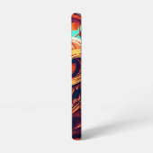 Beängstigender Blick Orange Pumpkin mit Gesichtsau Samsung Galaxy Hülle (Linke Seite)