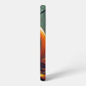 Beängstigender Blick Orange Pumpkin mit Gesichtsau Samsung Galaxy Hülle (Linke Seite)