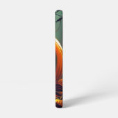 Beängstigender Blick Orange Pumpkin mit Gesichtsau Samsung Galaxy Hülle (Linke Seite)