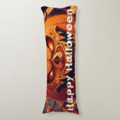 Beängstigender Blick Orange Pumpkin mit Gesichtsau Seitenschläferkissen (Vorderseite Vertikal)