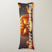 Beängstigender Blick Orange Pumpkin mit Gesichtsau Seitenschläferkissen (Vorderseite Vertikal)