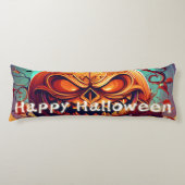 Beängstigender Blick Orange Pumpkin mit Gesichtsau Seitenschläferkissen (Vorderseite)