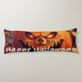 Beängstigender Blick Orange Pumpkin mit Gesichtsau Seitenschläferkissen (Rückseite)