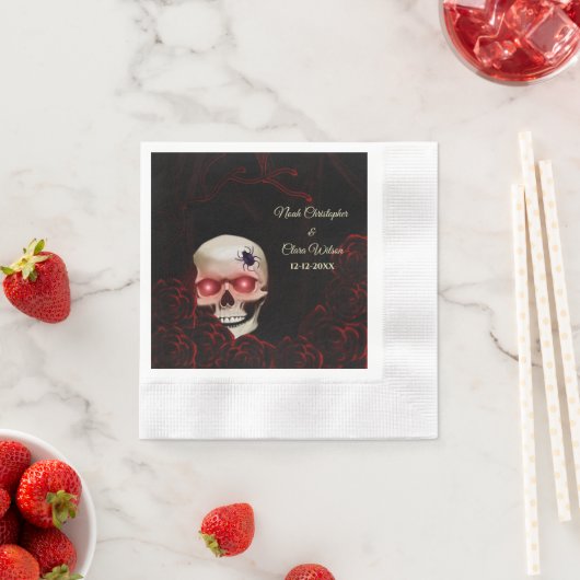 Beängstigender, blumendunkelmoodisch-gotischer Sch Serviette (Beispiel)