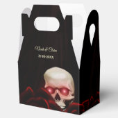 Beängstigender, blumendunkler, gotischer Schädel Geschenkschachtel (Geöffnet)