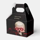 Beängstigender, blumendunkler, gotischer Schädel Geschenkschachtel (Vorderseite)