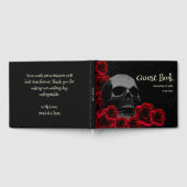 Beängstigender blumengotischer Schädel und Rote Ro Gästebuch (Voll)