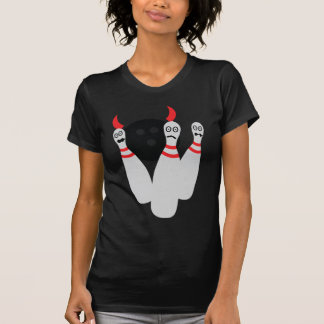 beängstigender Bowling ninepine Teufel T-Shirt