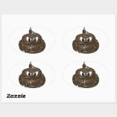 Beängstigender Cartoon Gekackt Ovaler Aufkleber (Blatt)