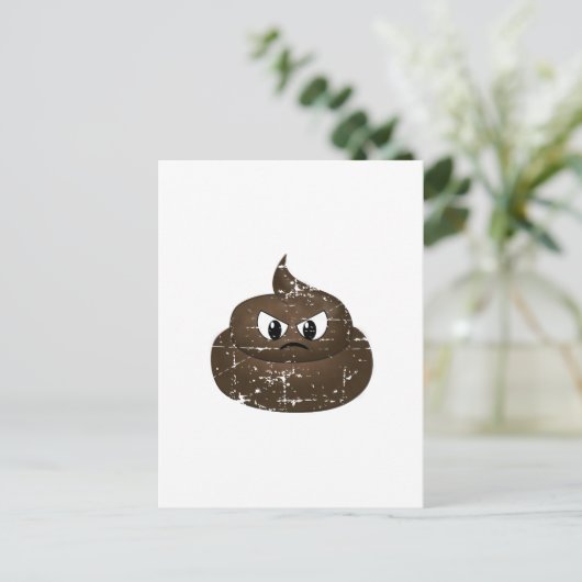 Beängstigender Cartoon Gekackt Postkarte (Stehend Vorderseite)