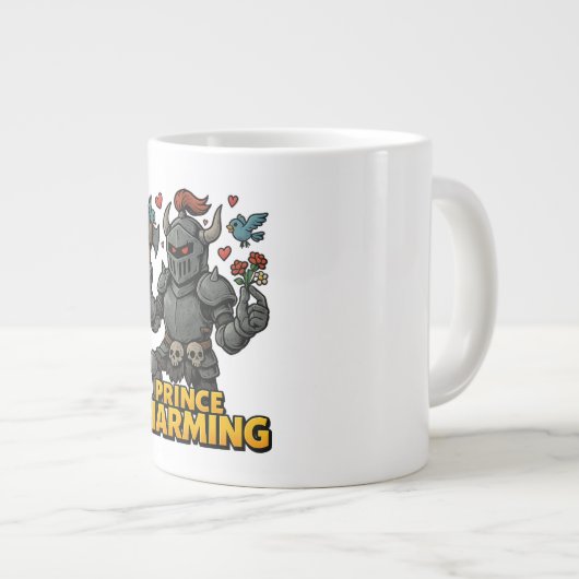 Beängstigender Cartoon Knight - "Preis charmant Jumbo-Tasse (Vorderseite Rechts)