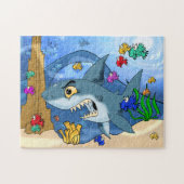 Beängstigender Cartoon Shark Puzzle (Horizontal)