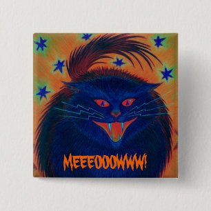 Beängstigender Cat Blue 'MEEEOOOOW' Button! Button