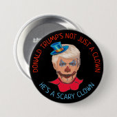 Beängstigender Clown-Antidonald- trumpknopf Button (Vorne & Hinten)
