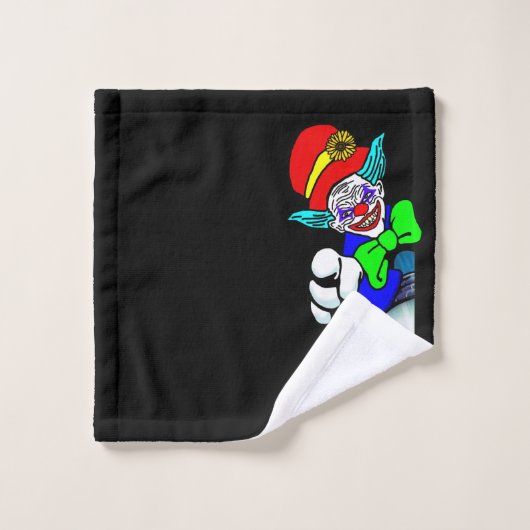Beängstigender Clown Badhandtuch Set (Waschlappen)