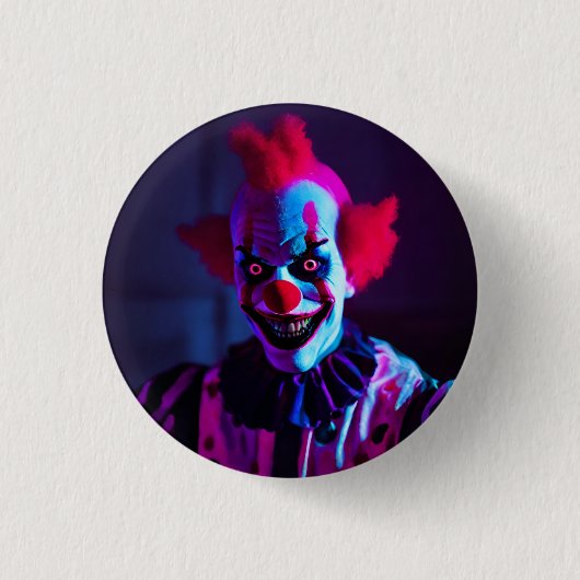 beängstigender Clown Button (Vorderseite)